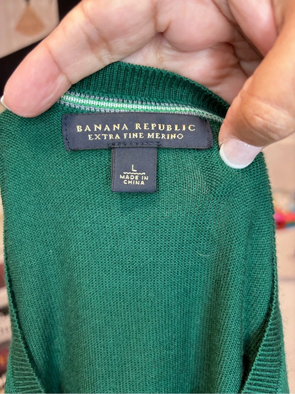 Banana Republic Men's Crewneck Sweater in Forest Green